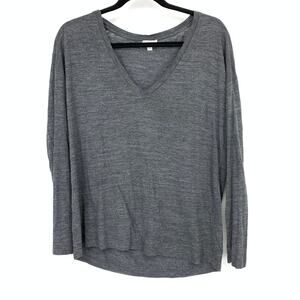 Vince Tissue Thin Long Sleeve T-Shirt Womens Sz XS Marled Gray *FLAW